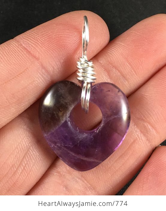 Pretty Purple Amethyst Heart Shaped Stone Pendant Necklace - #fnmGWgCT6NI-2