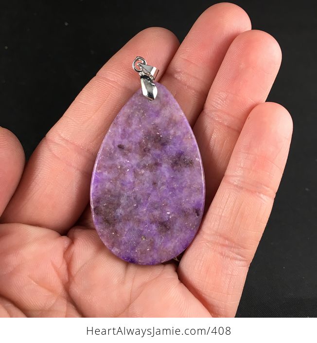 Pretty Purple Fluorite Stone Stone Pendant Necklace - #o1xliTXyopU-2