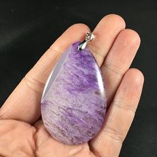 Pretty Semi Transparent Purple Druzy Stone Agate Pendant #30Q7cKodAwM