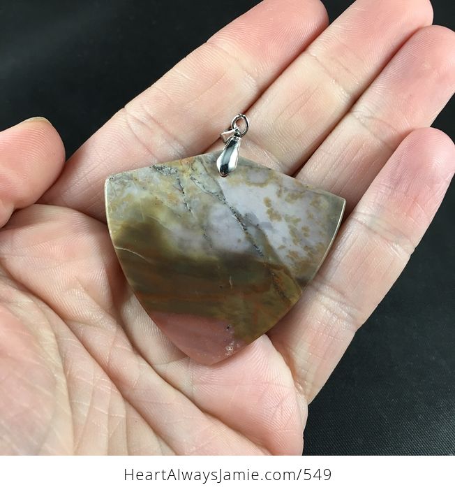 Pretty Shield Shaped Natural Amazonite Jasper Stone Pendant Necklace - #2MJr2JvVUjU-2