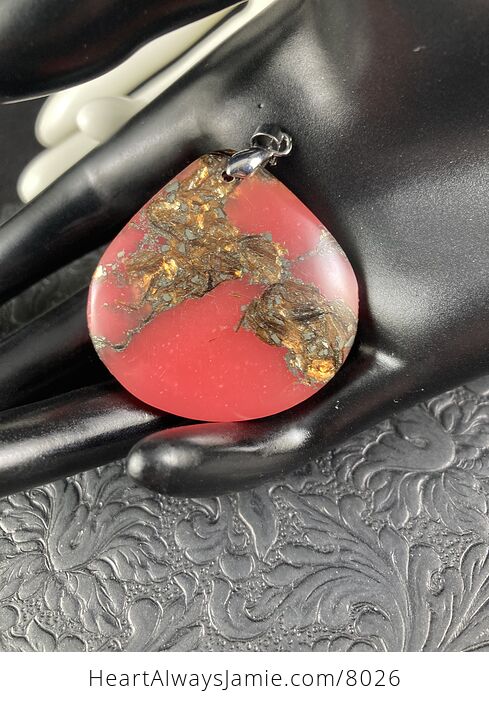 Pretty Synthetic Copper Bornite and Pink Stone Jewelry Pendant - #CHTKwN7VAao-7