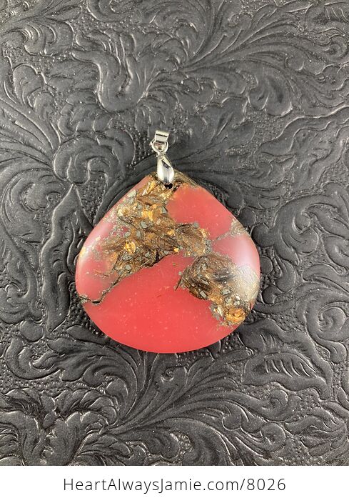 Pretty Synthetic Copper Bornite and Pink Stone Jewelry Pendant - #CHTKwN7VAao-4