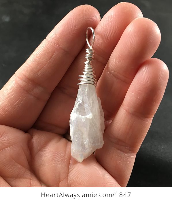 Pretty White Aurora Borealis Ab Crystal Stone Pendant Necklace - #ihm4bnBHYec-4