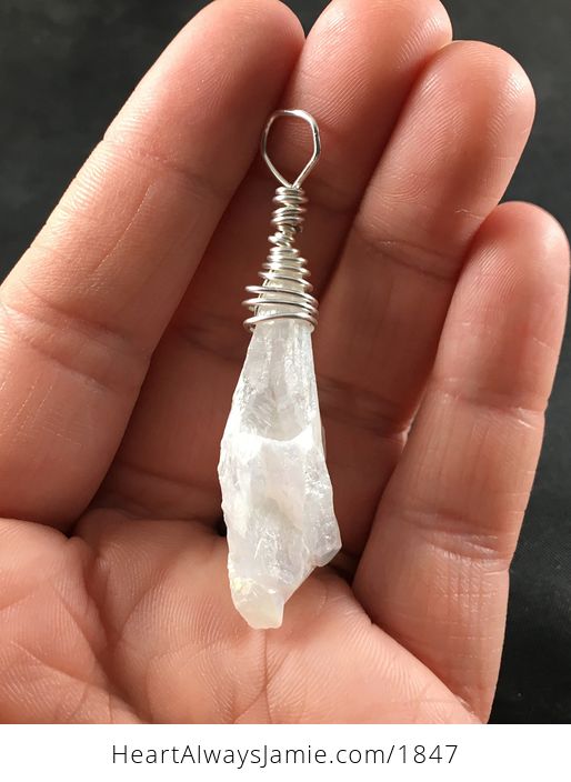 Pretty White Aurora Borealis Ab Crystal Stone Pendant Necklace - #ihm4bnBHYec-2