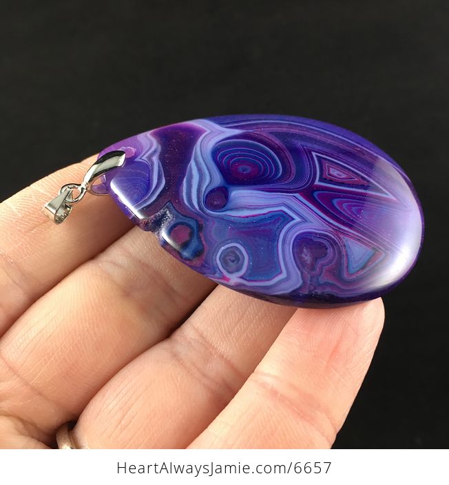 Purple Agate Stone Jewelry Pendant - #QyPbSJXLeKs-4