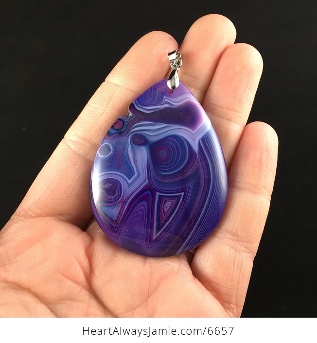 Purple Agate Stone Jewelry Pendant - #QyPbSJXLeKs-1