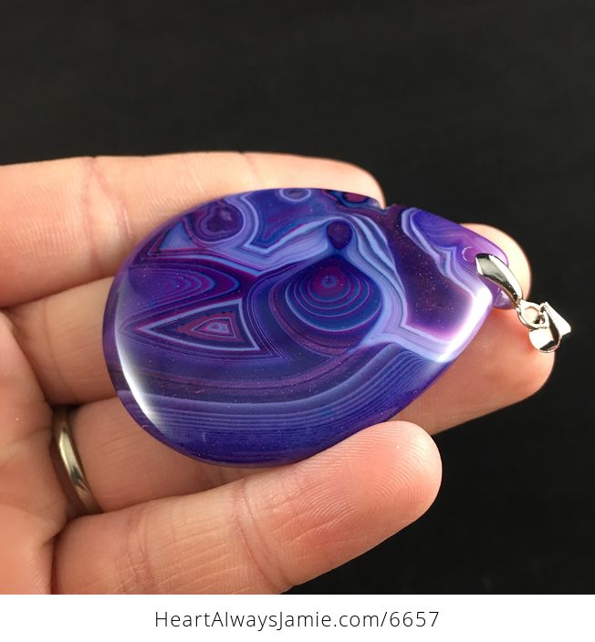 Purple Agate Stone Jewelry Pendant - #QyPbSJXLeKs-3