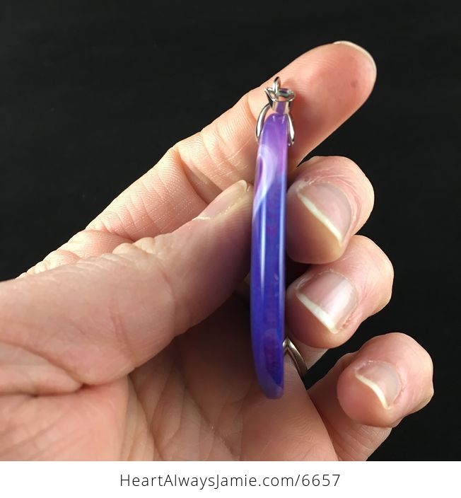 Purple Agate Stone Jewelry Pendant - #QyPbSJXLeKs-5