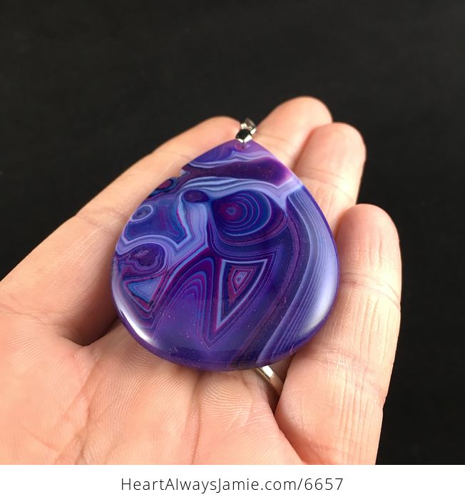 Purple Agate Stone Jewelry Pendant - #QyPbSJXLeKs-2