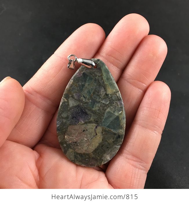 Purple Amethyst and Matric Pyrite Stone Pendant Necklace - #TazVKKf865U-2