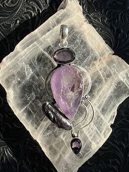 Purple Amethyst Biwa Pearl Pendant Stone Crystal Jewelry #M1FdjaQB5mo