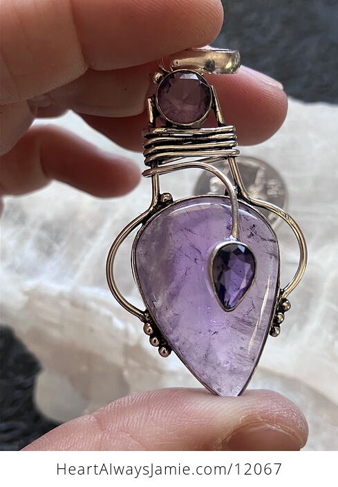 Purple Amethyst Crystal Stone Jewelry Pendant - #9xH5lJgLNKg-2