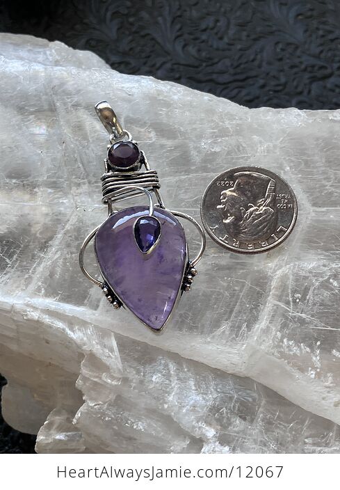 Purple Amethyst Crystal Stone Jewelry Pendant - #9xH5lJgLNKg-6