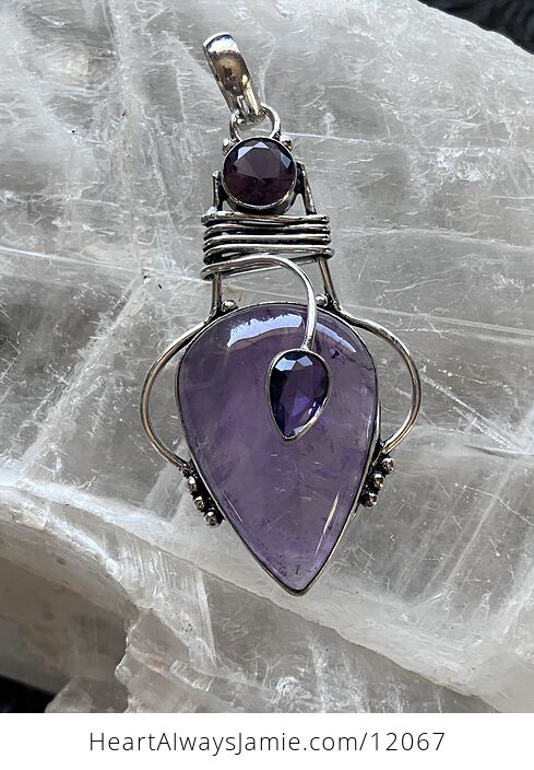 Purple Amethyst Crystal Stone Jewelry Pendant - #9xH5lJgLNKg-7