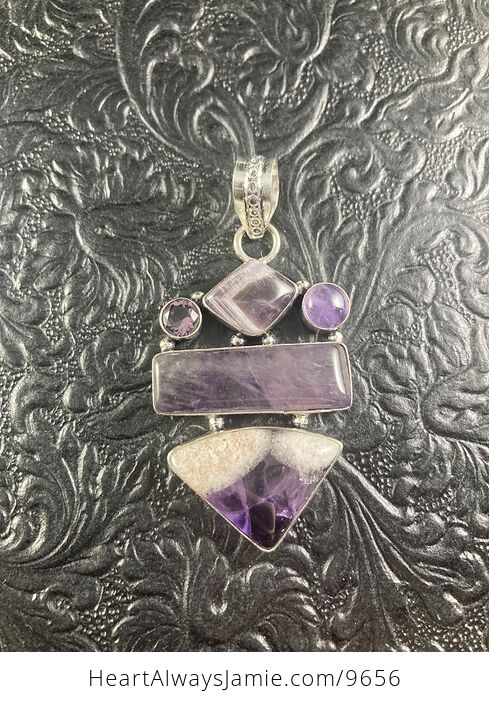 Purple Amethyst Crystal Stones Jewelry Pendant - #NWADa3vHeHQ-1