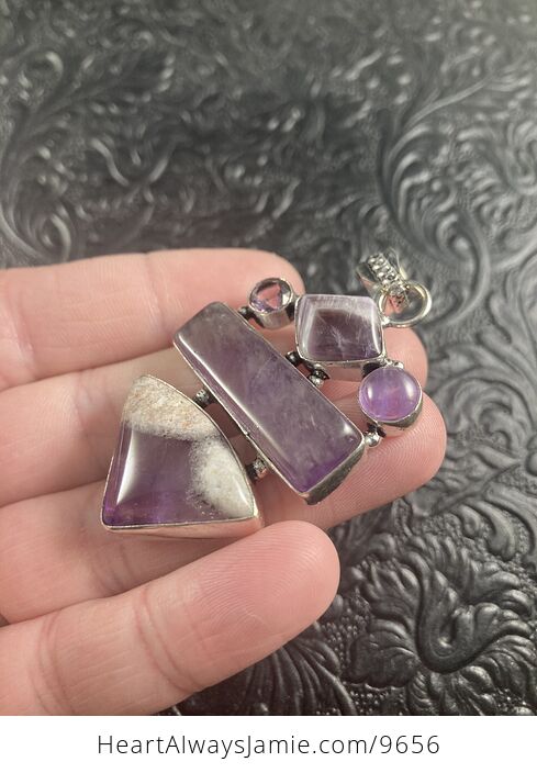 Purple Amethyst Crystal Stones Jewelry Pendant - #NWADa3vHeHQ-3