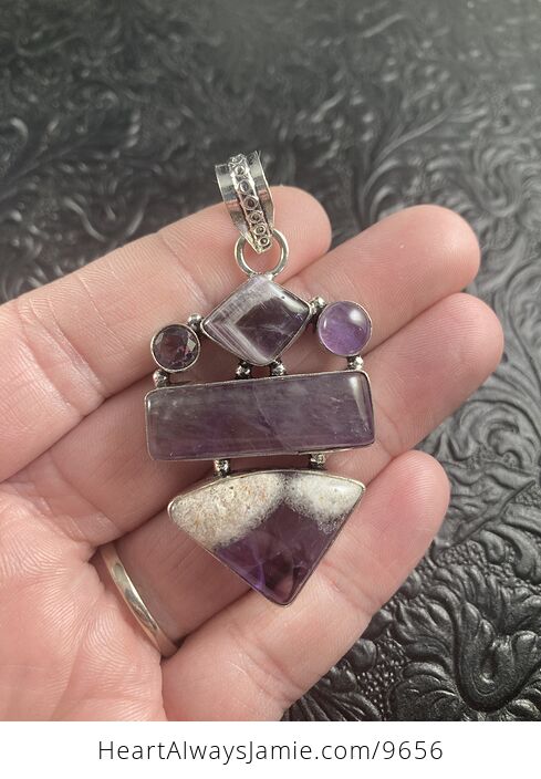 Purple Amethyst Crystal Stones Jewelry Pendant - #NWADa3vHeHQ-2