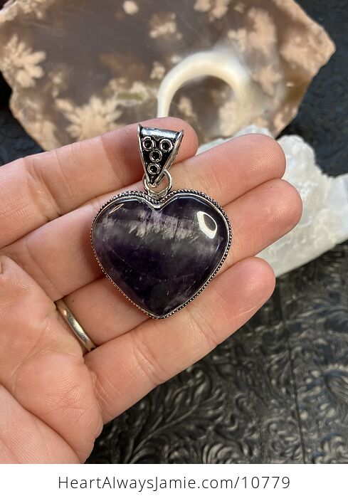 Purple Amethyst Heart Crystal Stone Jewelry Pendant - #RtoTIwCdDl0-3