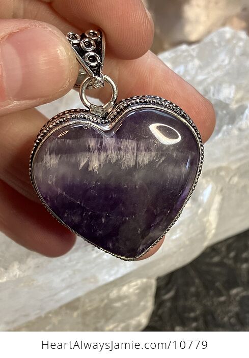 Purple Amethyst Heart Crystal Stone Jewelry Pendant - #RtoTIwCdDl0-1