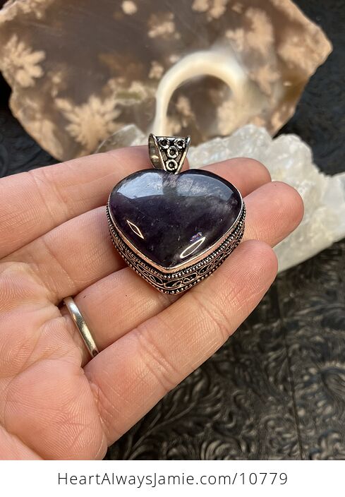 Purple Amethyst Heart Crystal Stone Jewelry Pendant - #RtoTIwCdDl0-4