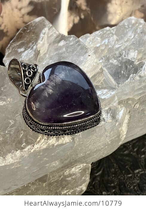 Purple Amethyst Heart Crystal Stone Jewelry Pendant - #RtoTIwCdDl0-2