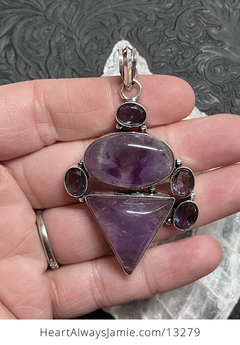 Purple Amethyst Pendant Stone Crystal Jewelry - #hLMhYcFrhyc-1