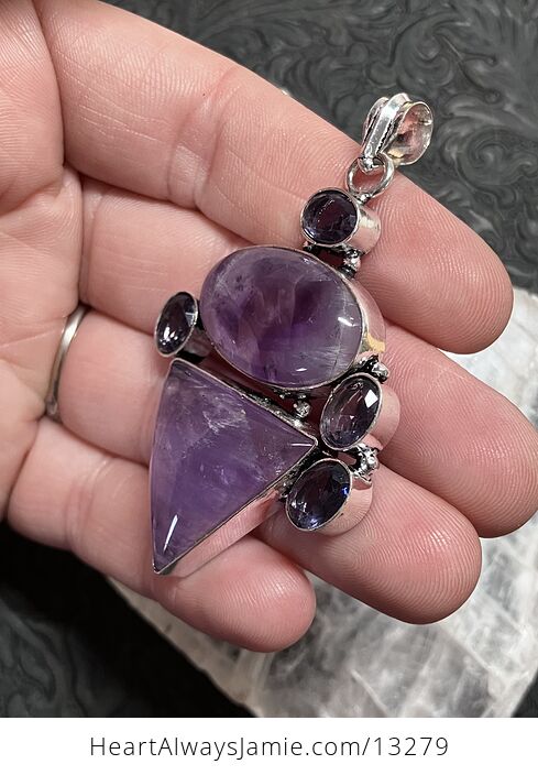 Purple Amethyst Pendant Stone Crystal Jewelry - #hLMhYcFrhyc-3