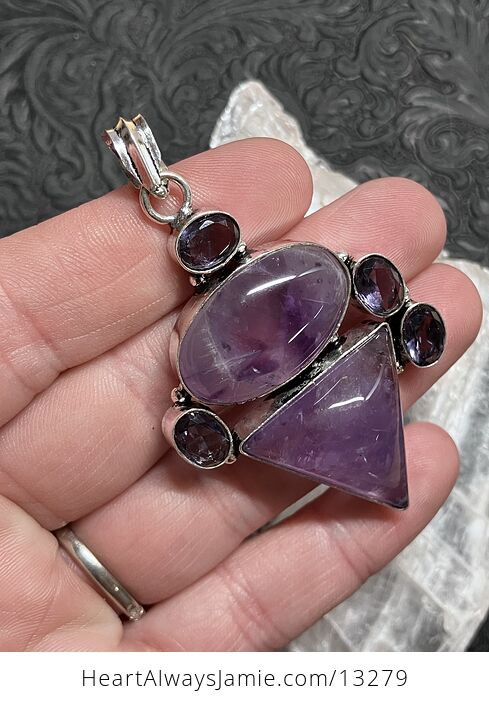 Purple Amethyst Pendant Stone Crystal Jewelry - #hLMhYcFrhyc-2