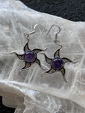 Purple Amethyst Starfish Dangle Stone Crystal Jewelry Earrings #nPpc0eEyf2k