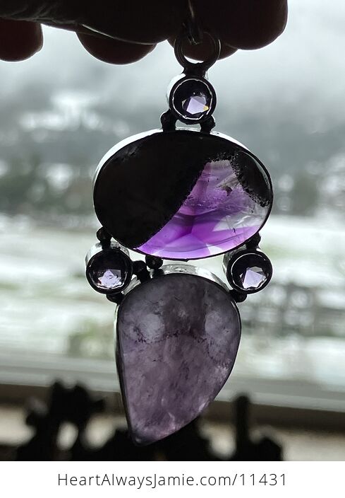 Purple Amethyst Stone Crystal Pendant Jewelry - #Be2q2kkRi34-7