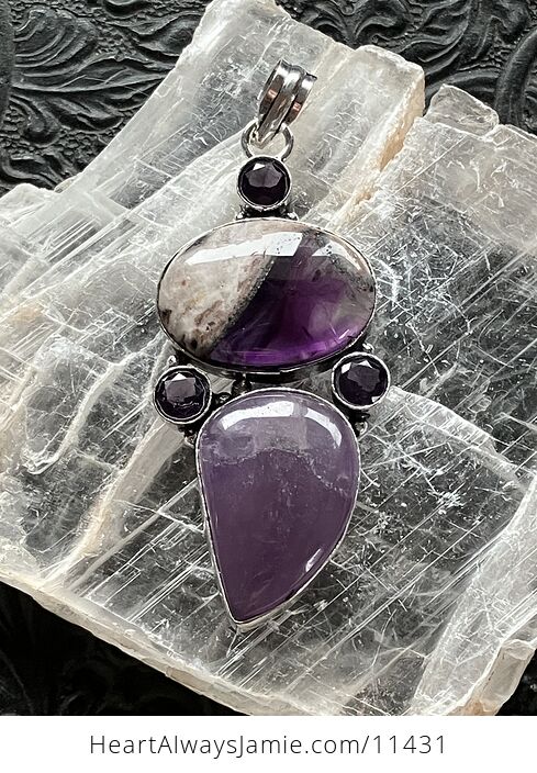 Purple Amethyst Stone Crystal Pendant Jewelry - #Be2q2kkRi34-6