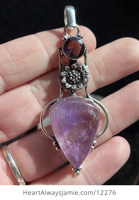 Purple Amethyst Stone Crystal Pendant Jewelry - #BvA5Ef0tmNM-1