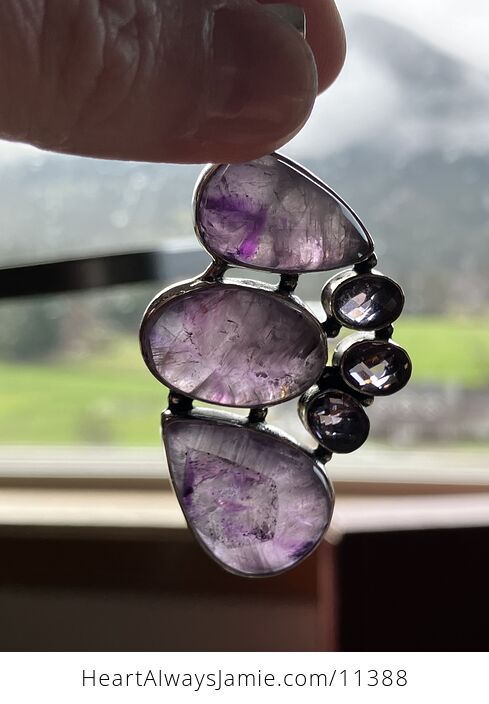 Purple Amethyst Stone Crystal Pendant Jewelry - #OAH9JxqjDvQ-2