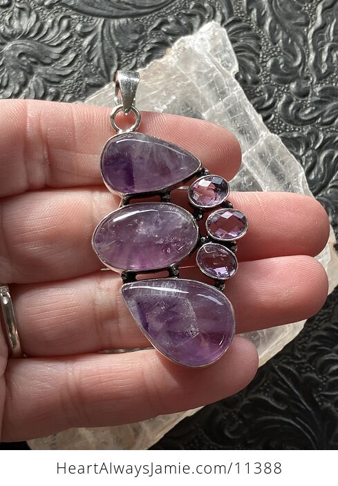 Purple Amethyst Stone Crystal Pendant Jewelry - #OAH9JxqjDvQ-1