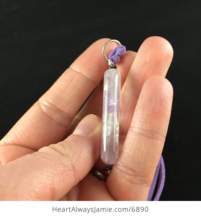 Purple Amethyst Stone Jewelry Pendant Necklace - #9uiZbz6kyFE-3