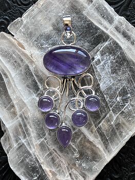 Purple Amethyst Stone Swirl Crystal Pendant Jewelry #QdPScJWqeJs