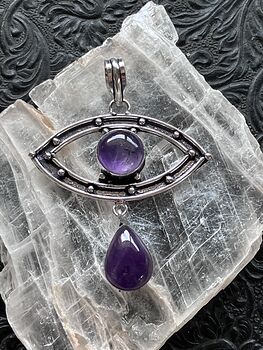 Purple Amethyst the Eye Stone Crystal Pendant Jewelry #EutHHovGXkA