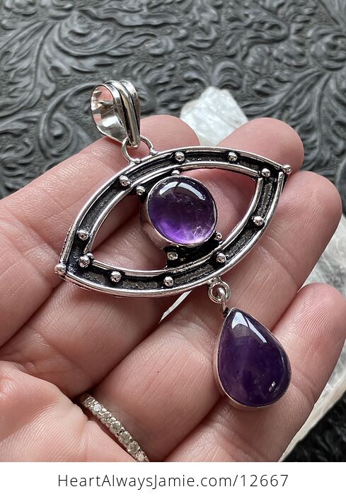 Purple Amethyst the Eye Stone Crystal Pendant Jewelry - #EutHHovGXkA-4