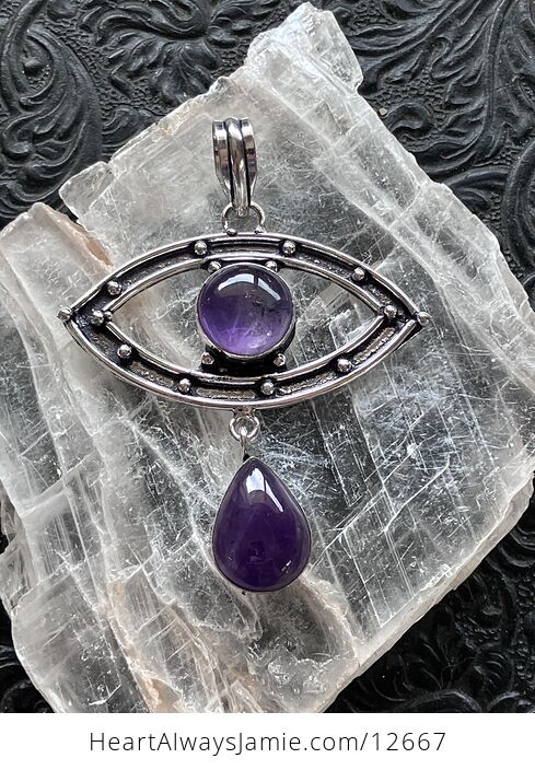 Purple Amethyst the Eye Stone Crystal Pendant Jewelry - #EutHHovGXkA-1