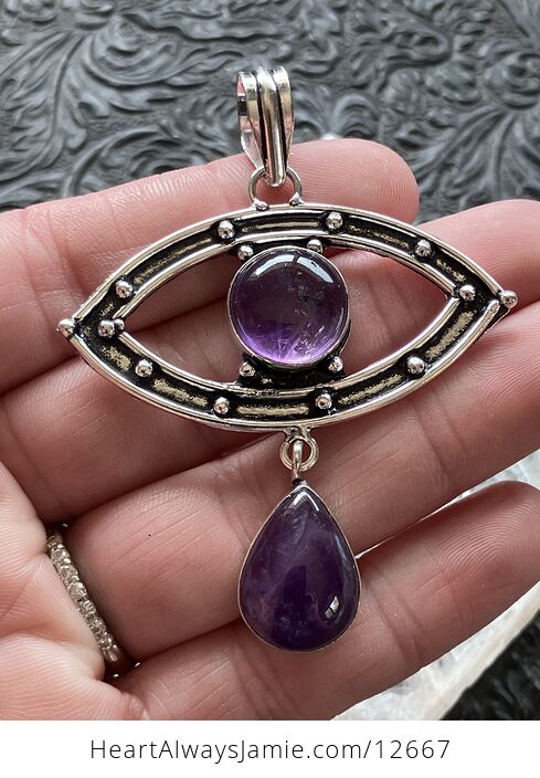 Purple Amethyst the Eye Stone Crystal Pendant Jewelry - #EutHHovGXkA-2