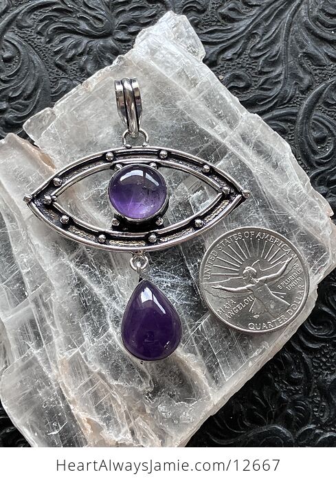 Purple Amethyst the Eye Stone Crystal Pendant Jewelry - #EutHHovGXkA-6