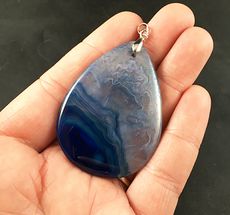 Purple and Blue Stone Agate Pendant #9xhTaZYI86Y
