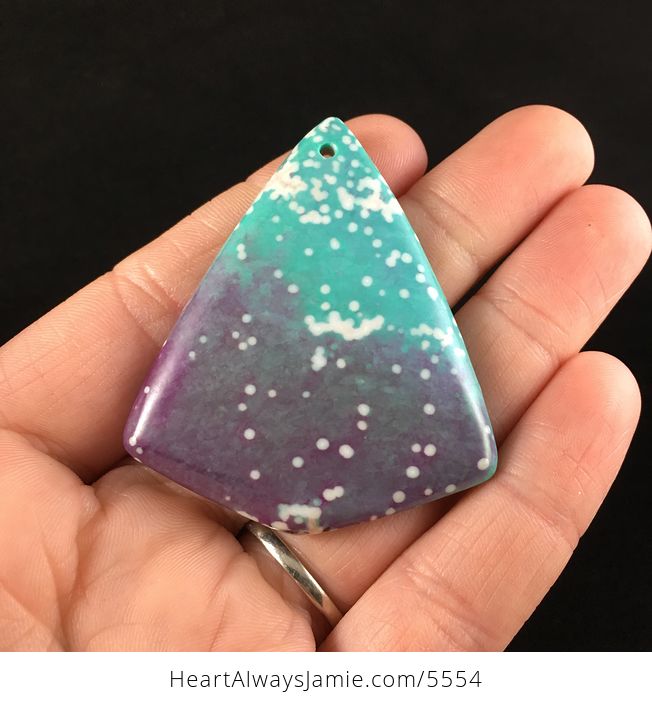 Purple and Blue Triangular Turquoise Stone Jewelry Pendant - #blyBbYFlLW0-1