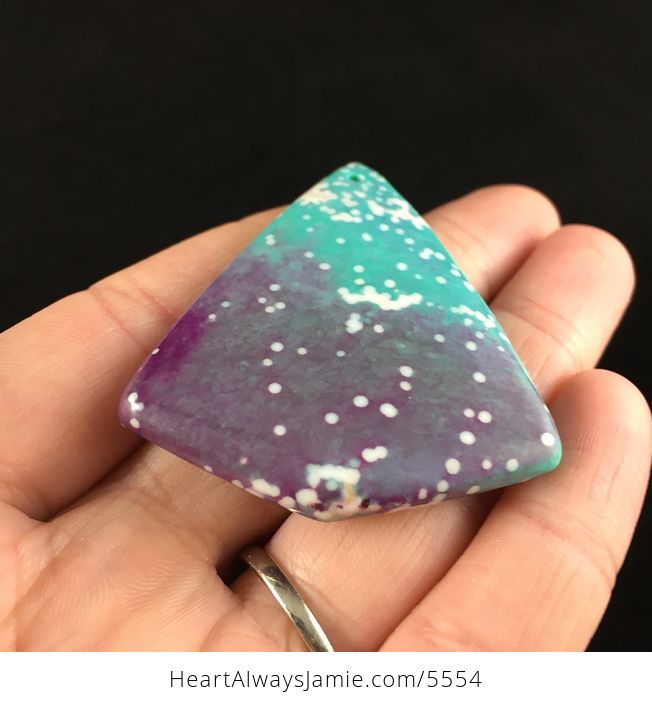 Purple and Blue Triangular Turquoise Stone Jewelry Pendant - #blyBbYFlLW0-2