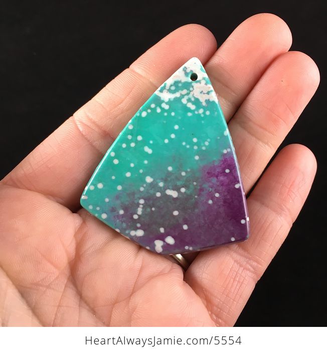 Purple and Blue Triangular Turquoise Stone Jewelry Pendant - #blyBbYFlLW0-6