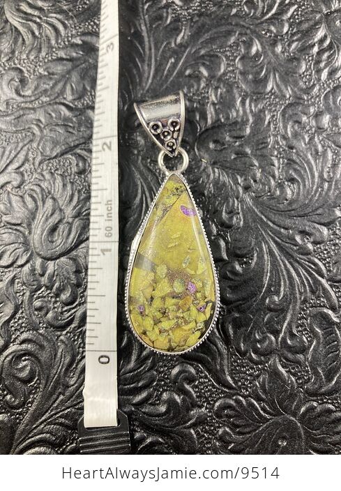 Purple and Green Atlantisite Crystal Stone Jewelry Pendant - #mByqyPFuIXo-3