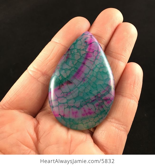 Purple and Green Dragon Veins Agate Stone Jewelry Pendant - #e1otlH8Gevc-1