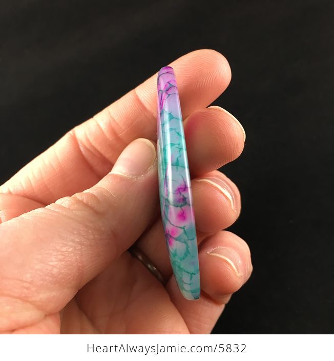 Purple and Green Dragon Veins Agate Stone Jewelry Pendant - #e1otlH8Gevc-5