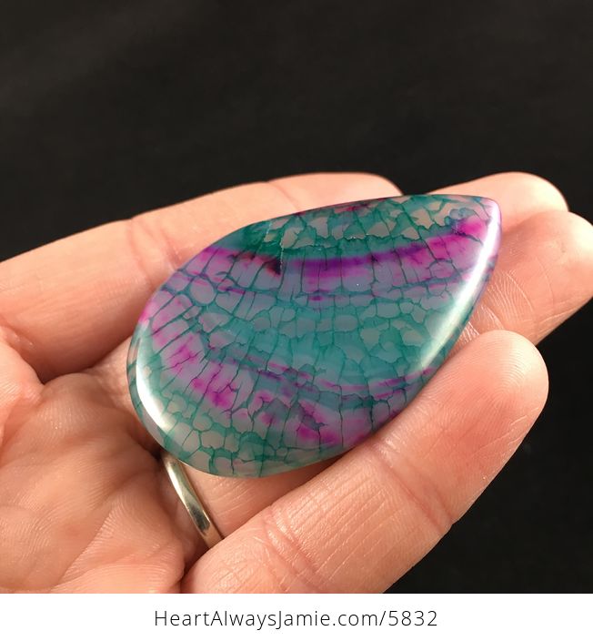 Purple and Green Dragon Veins Agate Stone Jewelry Pendant - #e1otlH8Gevc-3