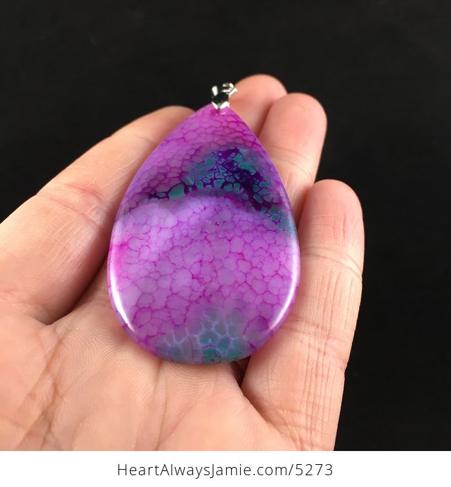 Purple and Green Dragon Veins Agate Stone Jewelry Pendant - #lkeuLE9DgPs-2